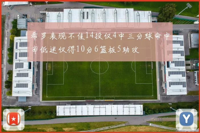 希罗表现不佳14投仅4中三分球命中率低迷仅得10分6篮板5助攻